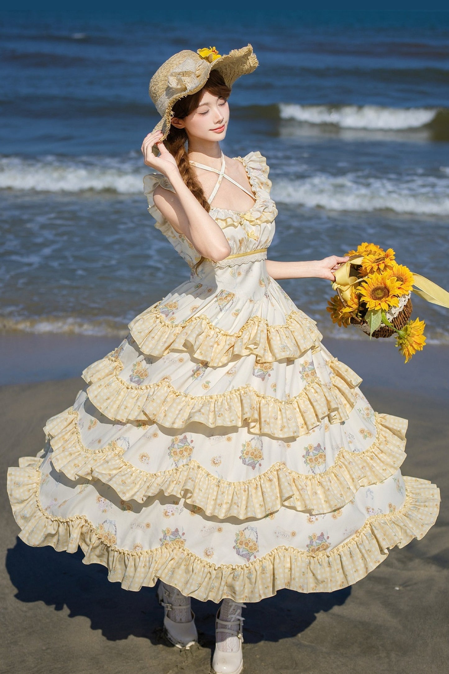 Sunflower Garden Ruffle Dress Set