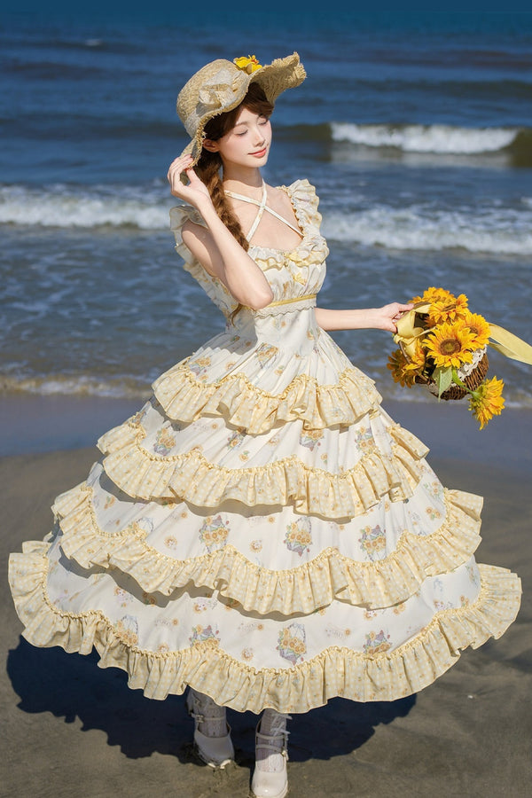 Sunflower Garden Ruffle Dress Set