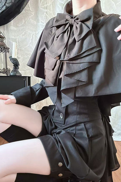 Gothic Long-Sleeved Shawl Shirt