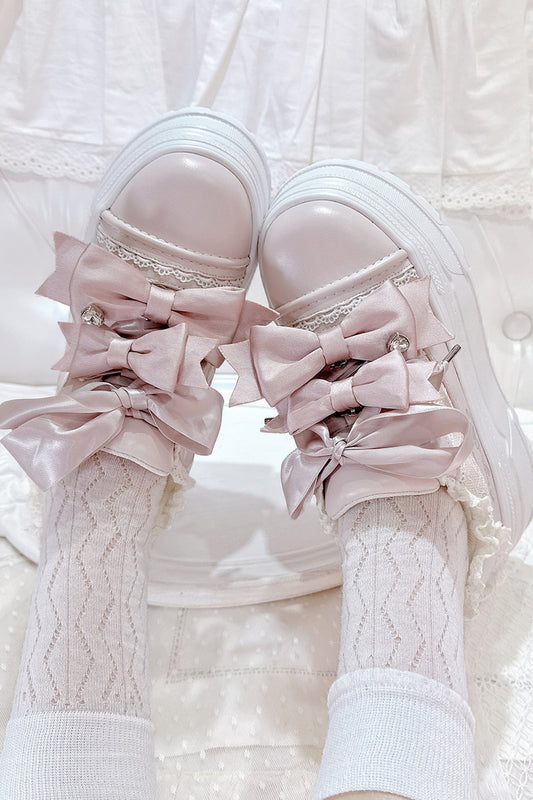 Lace-Up Bow Platform Shoes