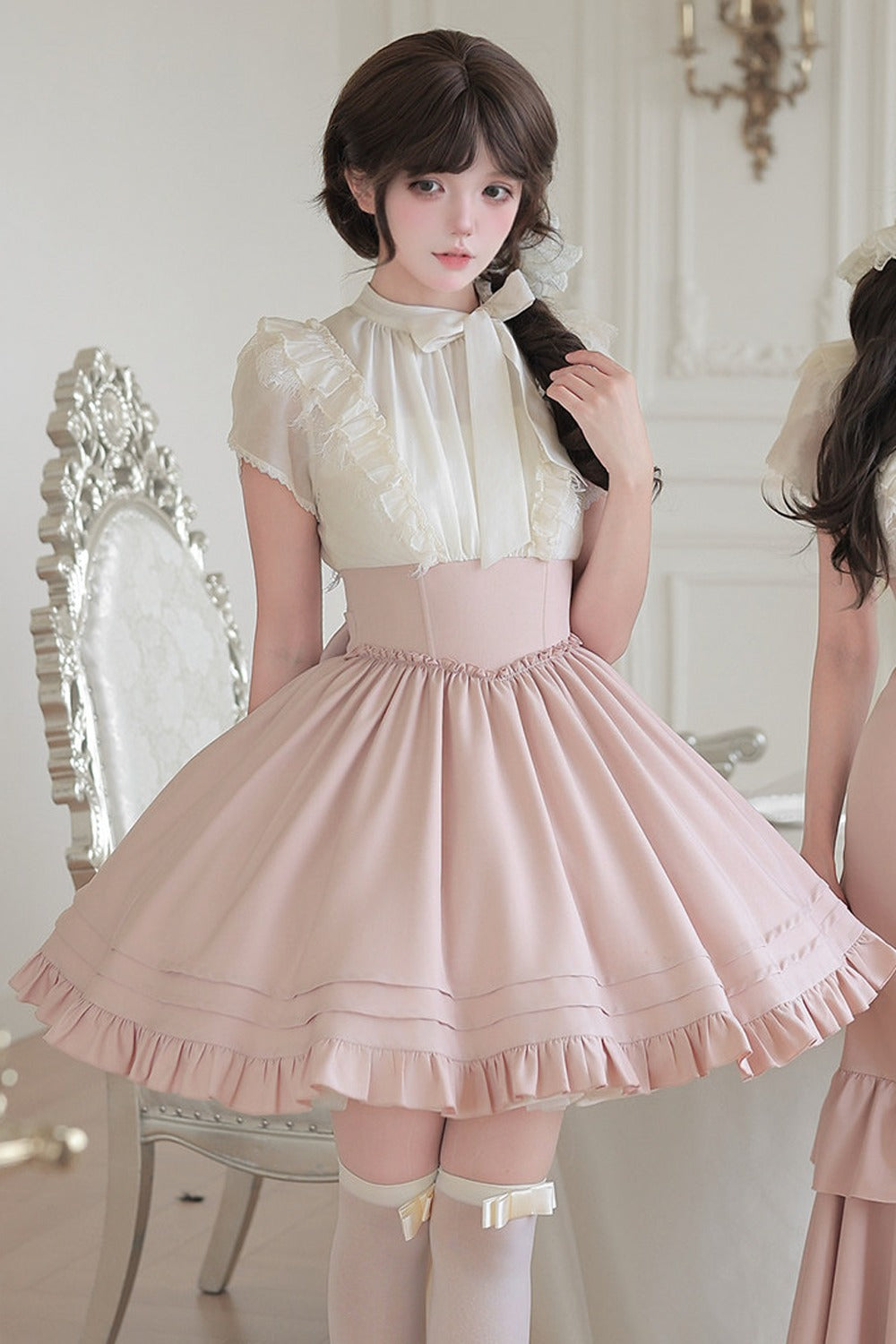 Blush Corset Ruffle Dress