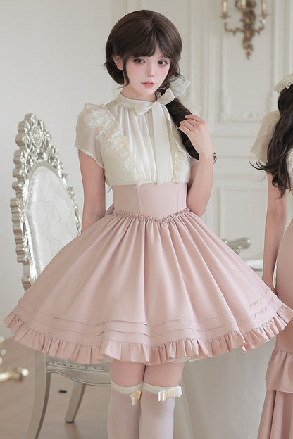 Blush Corset Ruffle Dress