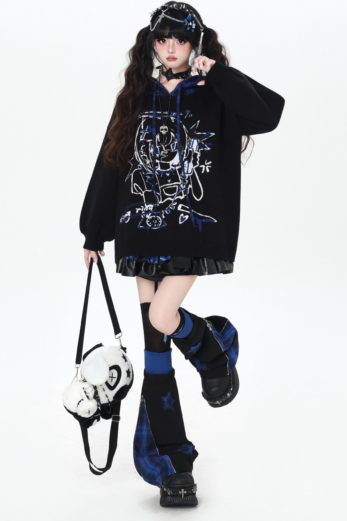 Punk-Puppen-Oversize-Hoodie