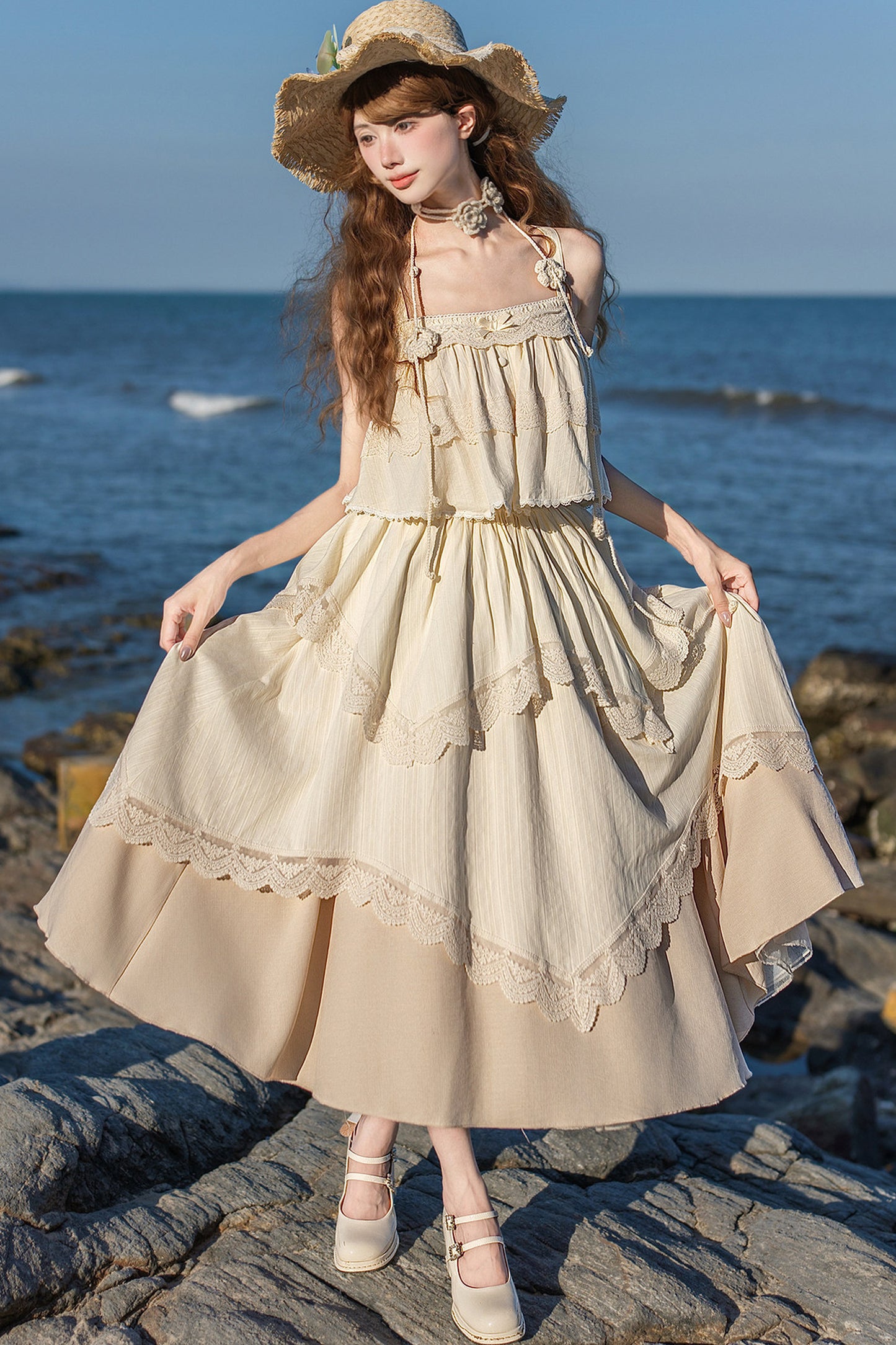 Twin Camisole And Irregular Hem Skirt Set-Up