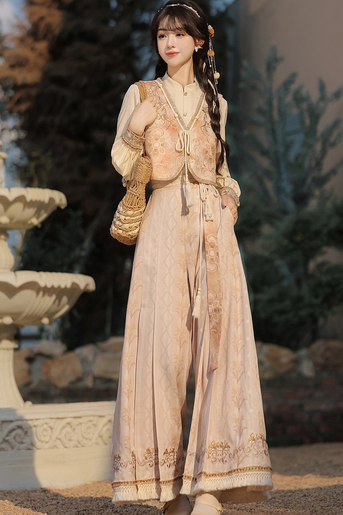 Lily Flower Tea Floral Vest Top and Skirt Set-Up