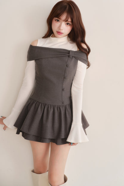 Long Sleeve Knitted Striped Dress