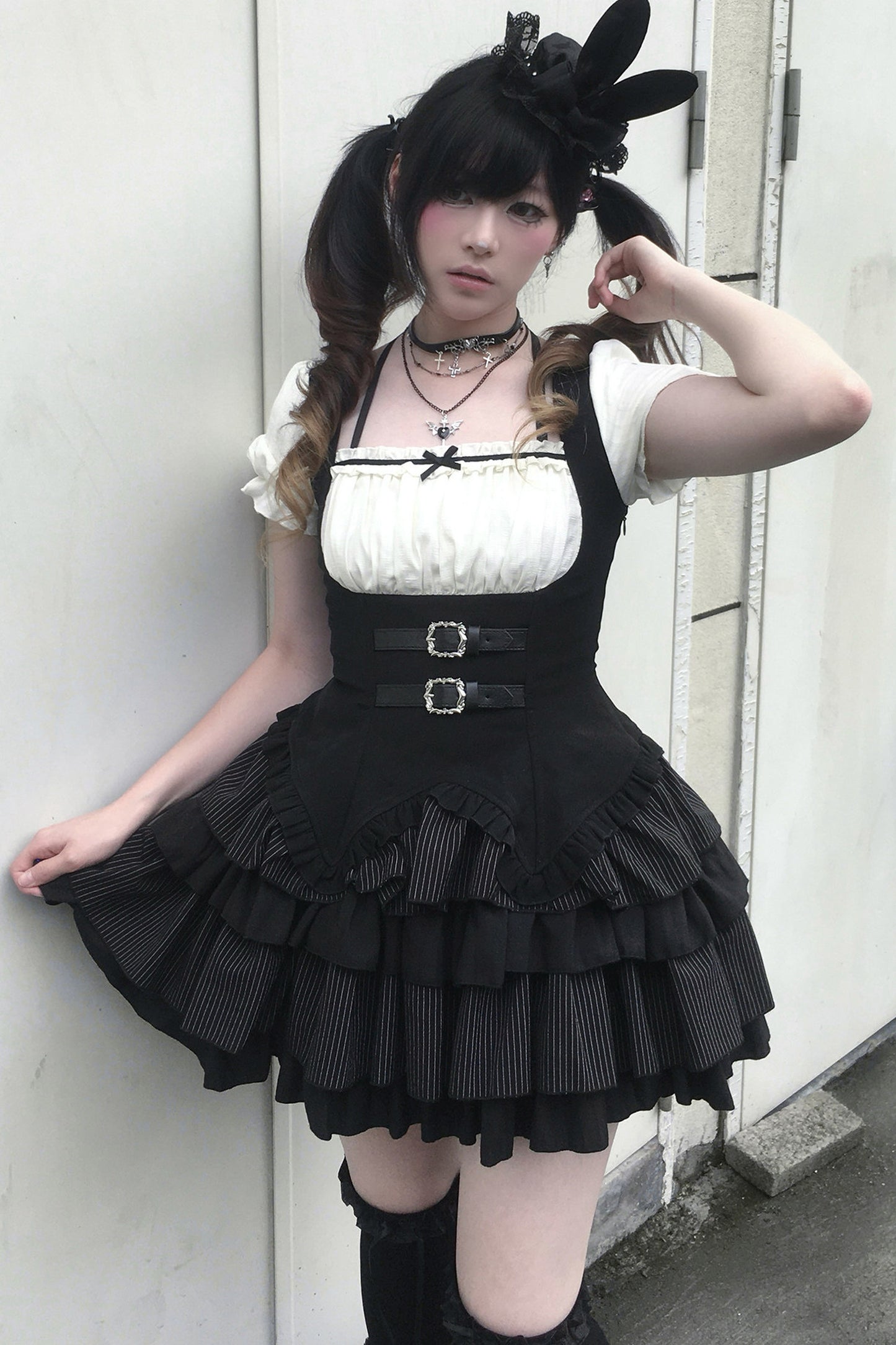 Cool Square Neck Four-Stage Dress
