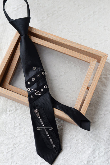 Zipper Decorative Necktie