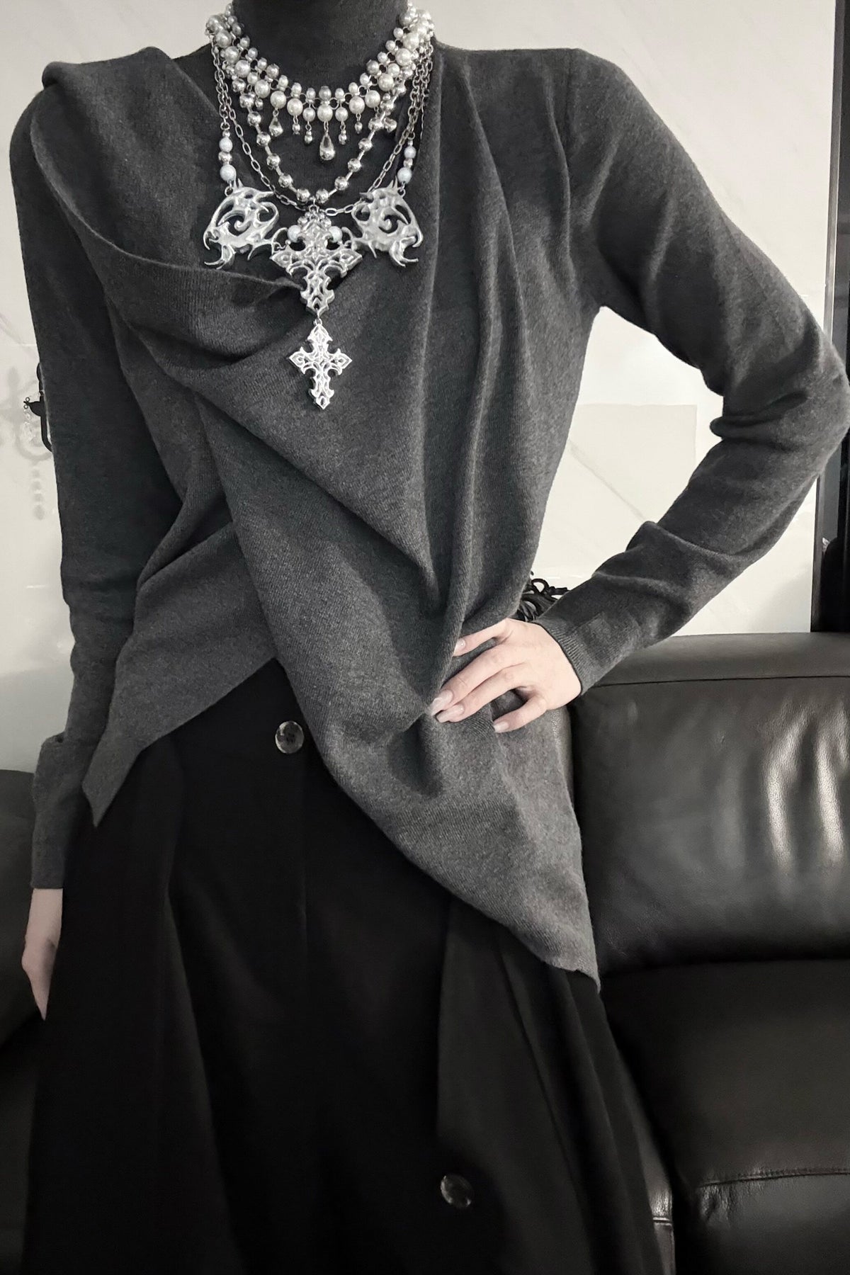 Cowl Neck Base Layer Knit Top