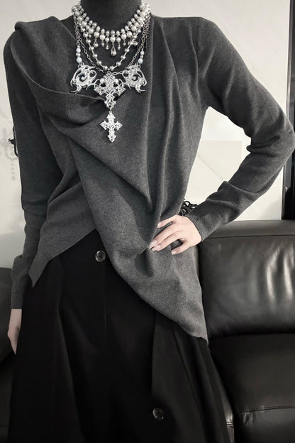 Cowl Neck Base Layer Knit Top