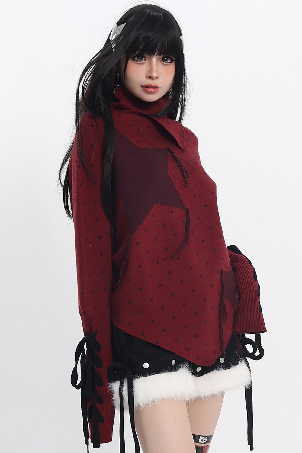 Polka Dot Star Knit Top