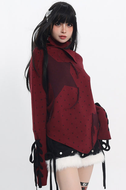 Polka Dot Star Knit Top