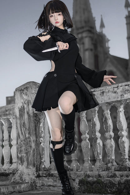 Dark Tactical Prince Dress and Pants Set