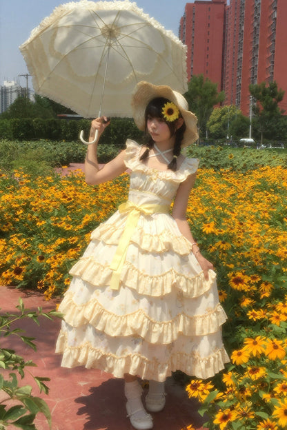 Sunflower Garden Ruffle Dress Set