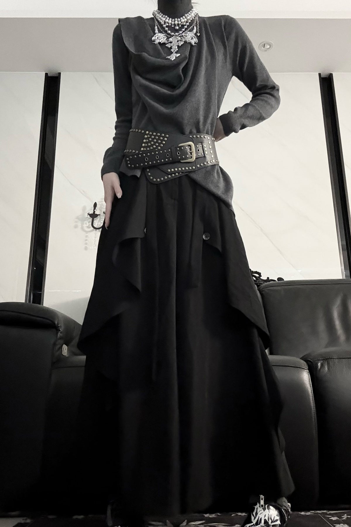 Cowl Neck Base Layer Knit Top