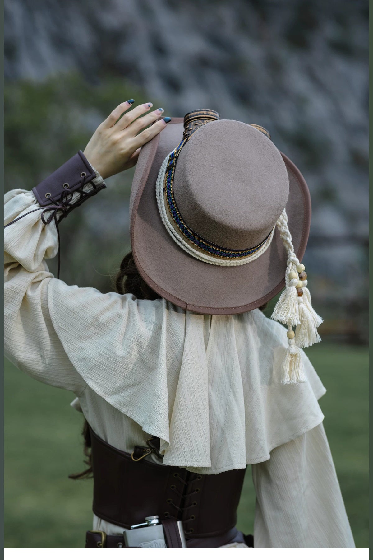 Steampunk Goggles Wide Brim Hat