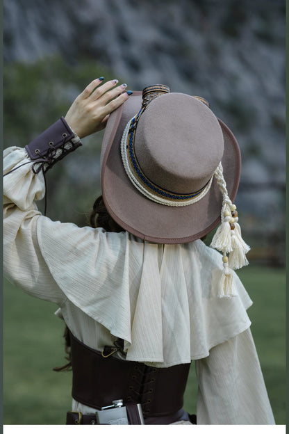Steampunk Goggles Wide Brim Hat