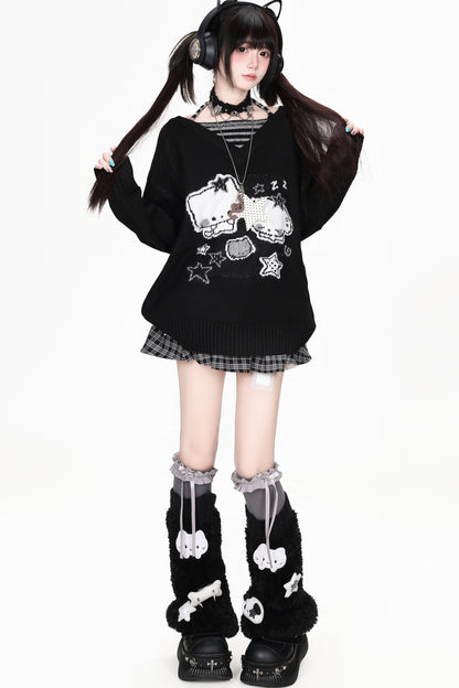 Striped Cat Knit Sweater
