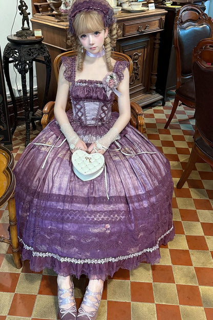 Misty Grape Garden Lolita Cami and Skirt Set-Up