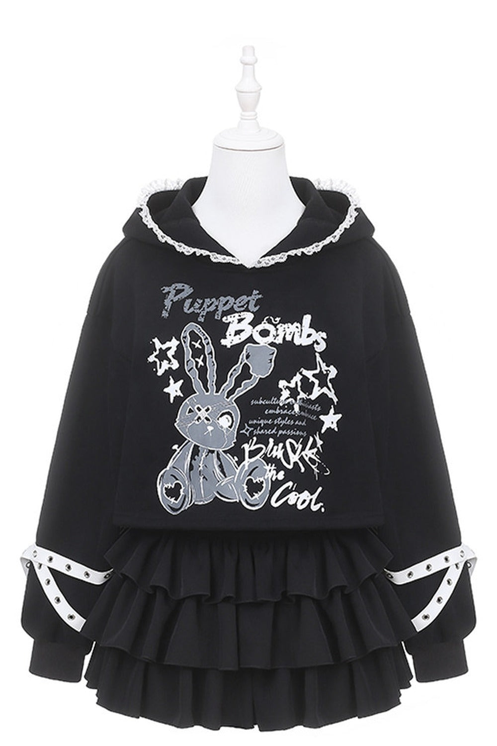 Long Eared Rabbit Sweatshirt And Cake Skirt Set-Up