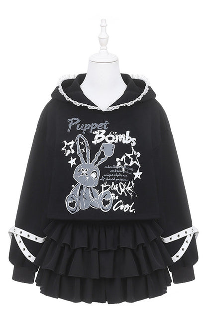 Long Eared Rabbit Sweatshirt And Cake Skirt Set-Up
