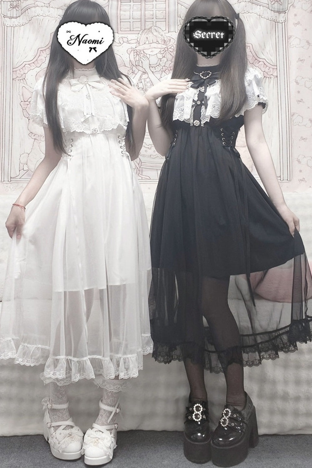 Elegant Lace Cape Long Dress
