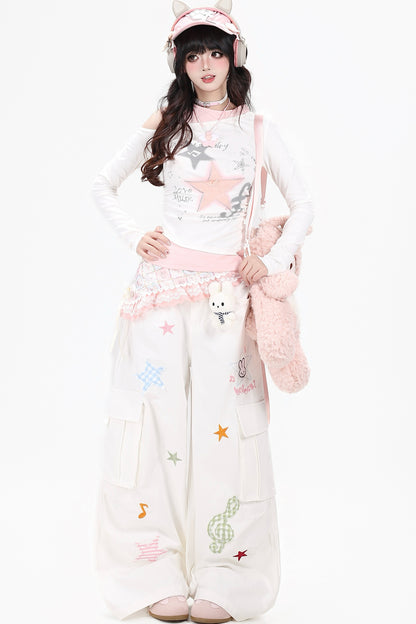 Star-Musik-Off-Shoulder-Oberteil