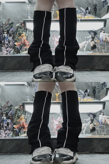 Reflective Lamb Hoof Pleated Leg Warmers