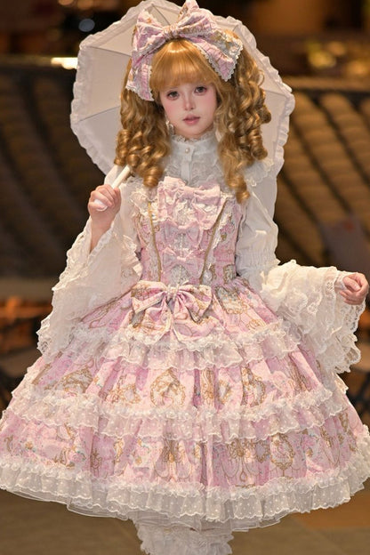 Elegance Floral Wall Doll-Like JSK Dress