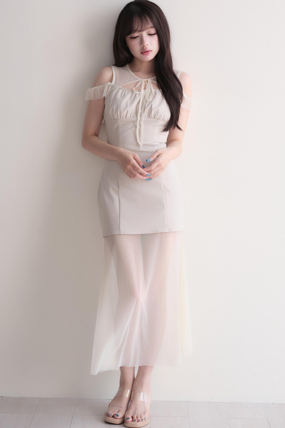 Elegant Sheer Layered Maxi Dress