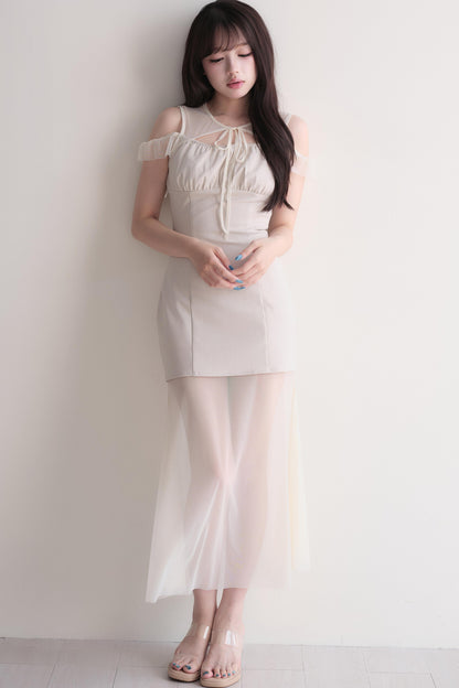Elegant Sheer Layered Maxi Dress