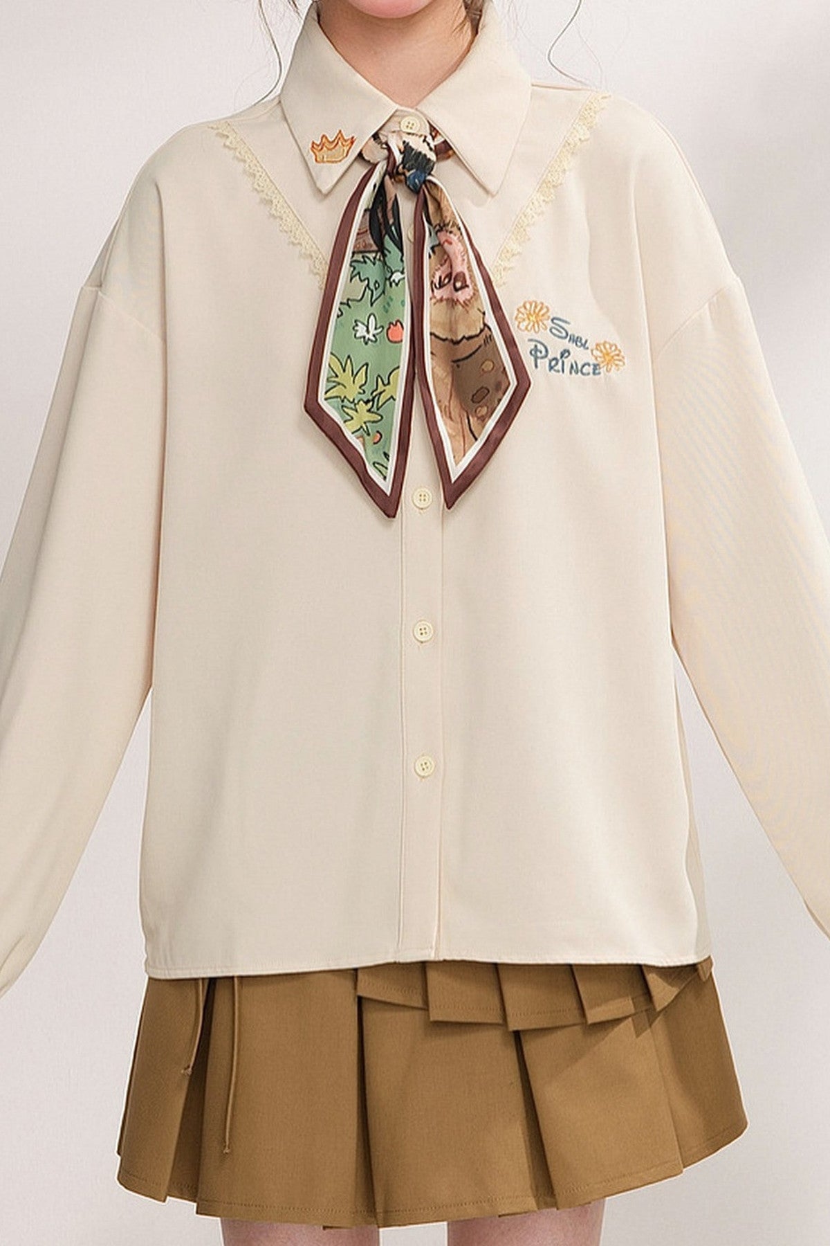 Vintage Oil Painting Knit Cardigan And Skirt