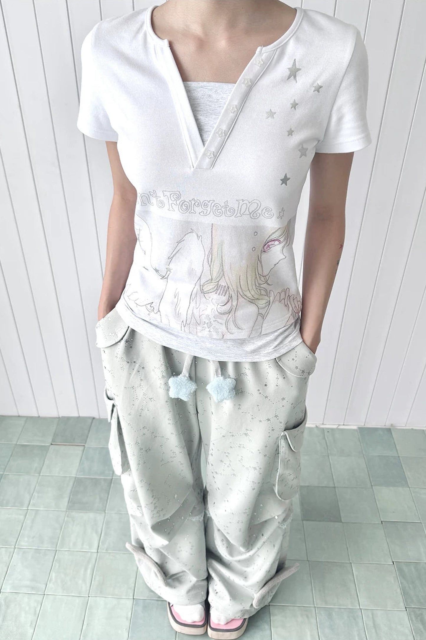 Y2K-Engel-Druck-T-Shirt