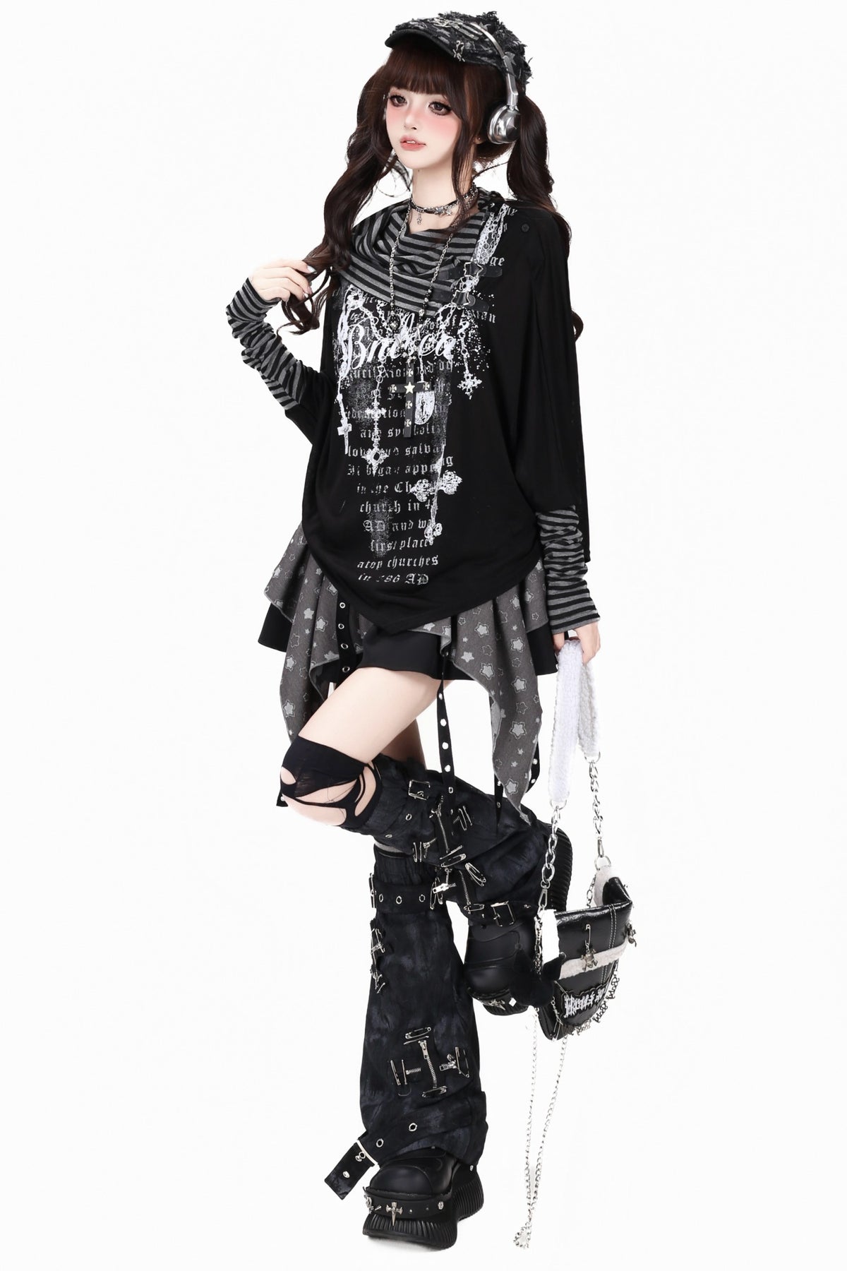 Punk Safety Pin Leg Warmers