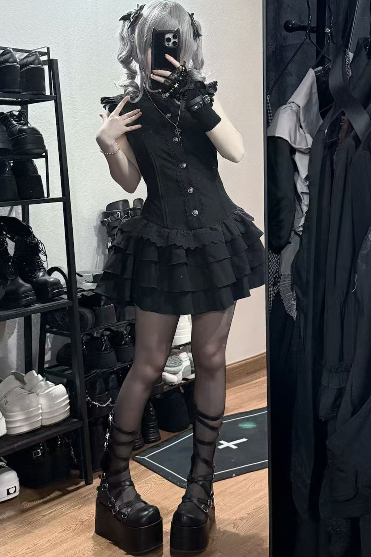 Melancholy Jellyfish Gothic Short Sleeve Dress