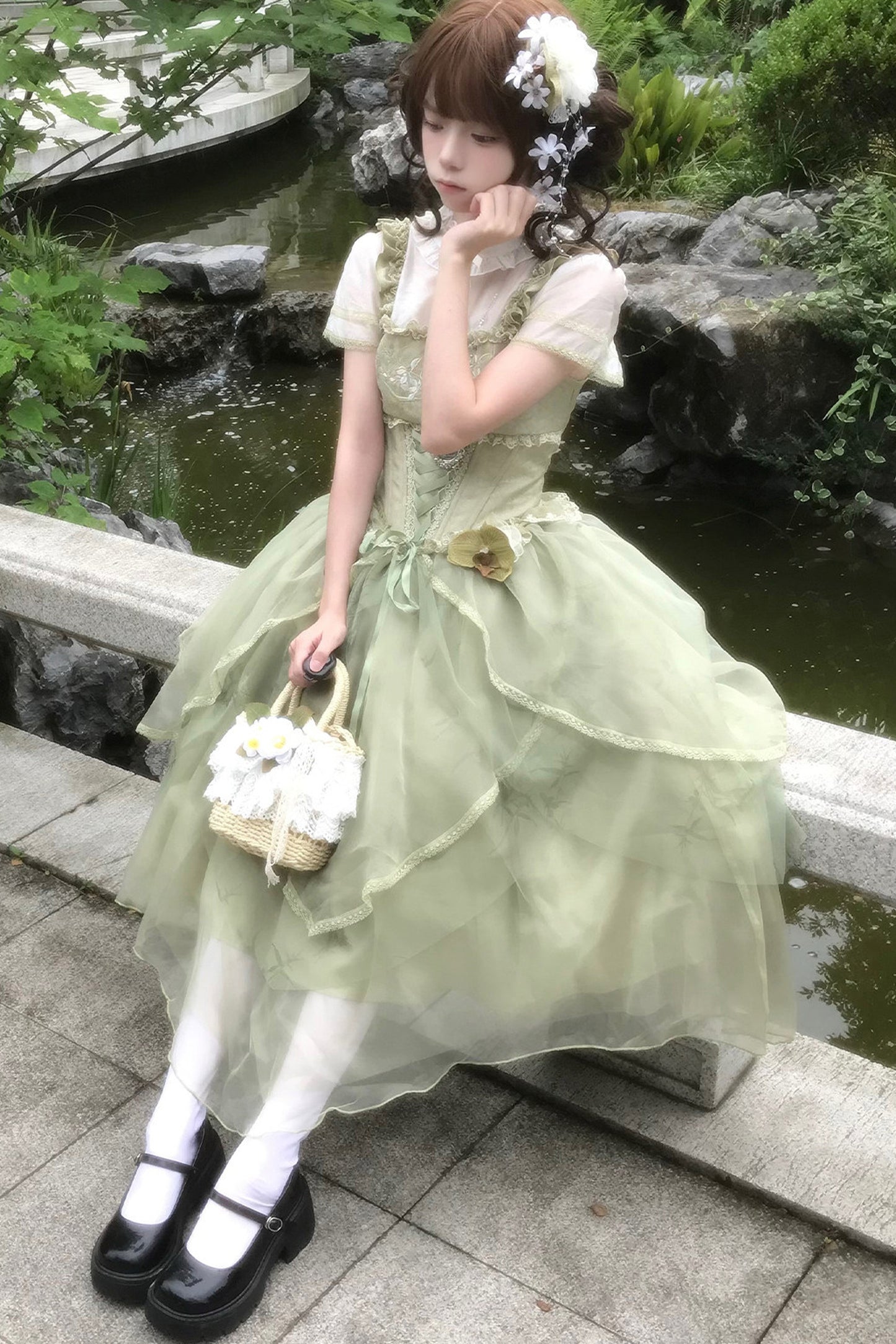 Robe de princesse chinoise romantique + accessoires