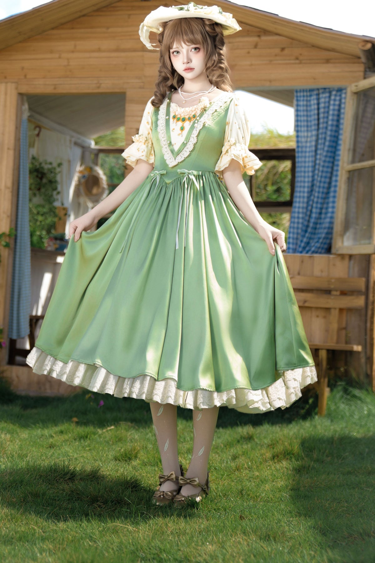 Langes Lolita-Kleid „Frühlingslied“