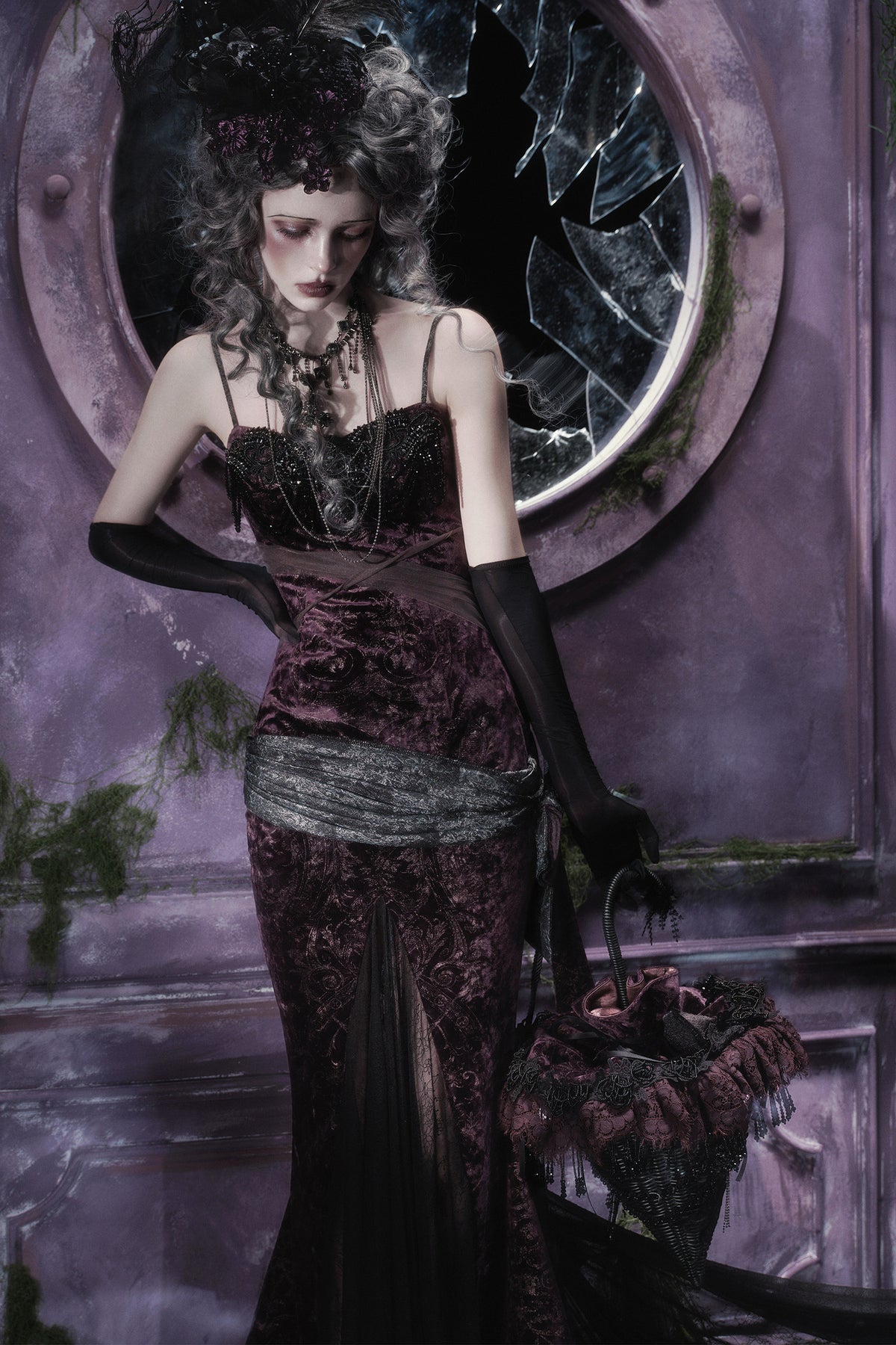 Robe sirène gothique en velours