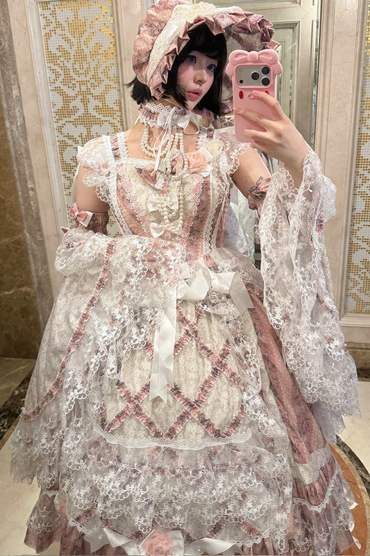 Detachable Sleeve Floral Lolita Dress Set