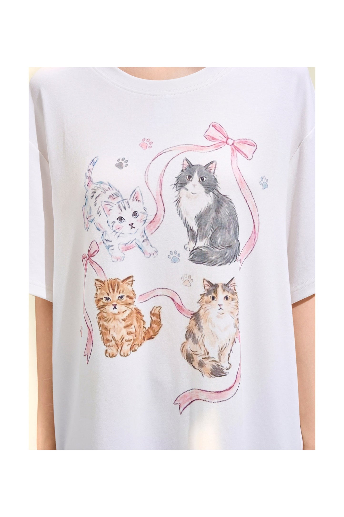 Süßes Katzen-Oversize-T-Shirt