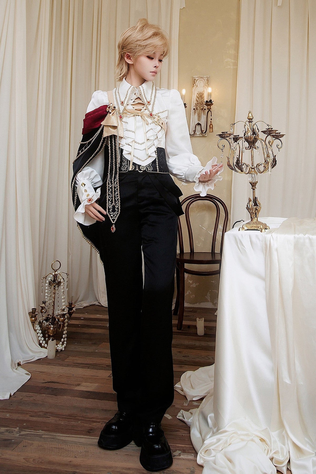 European Court Prince Top Pants Set-Up