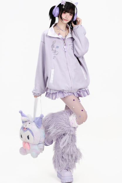 Reversible Cat Polka Dot Suede Jacket