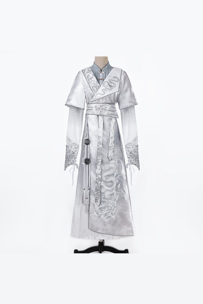 Silver Snake Improved Hanfu Dress and Jacket Set-Up