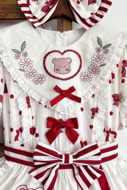 Strawberry Gift Box Lolita Print Suspender Dress Set-Up