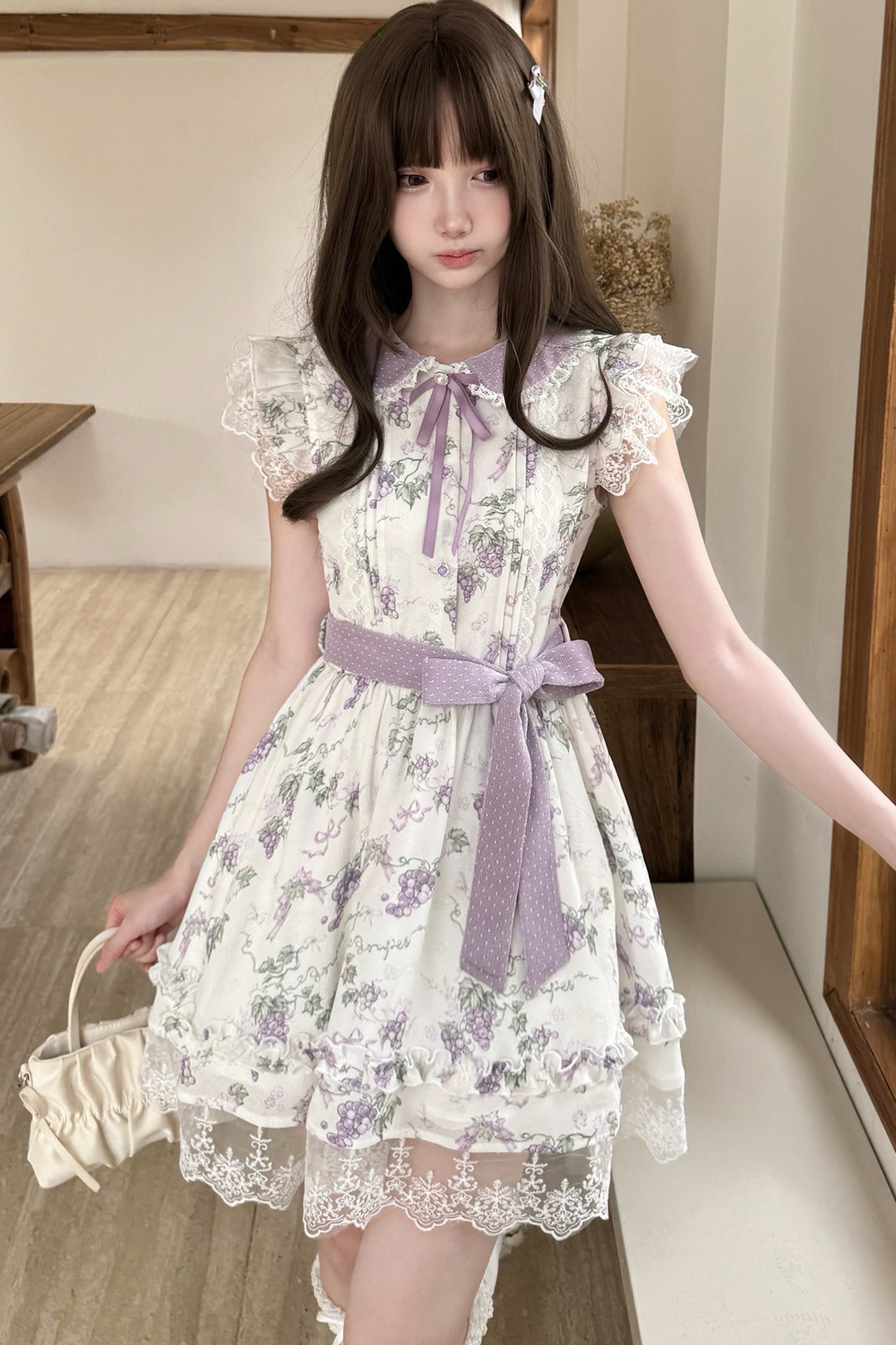 Grape Vine Floral Lace Dress