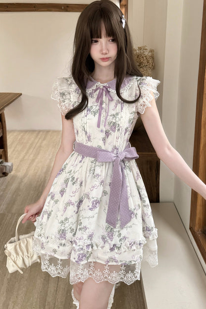 Grape Vine Floral Lace Dress