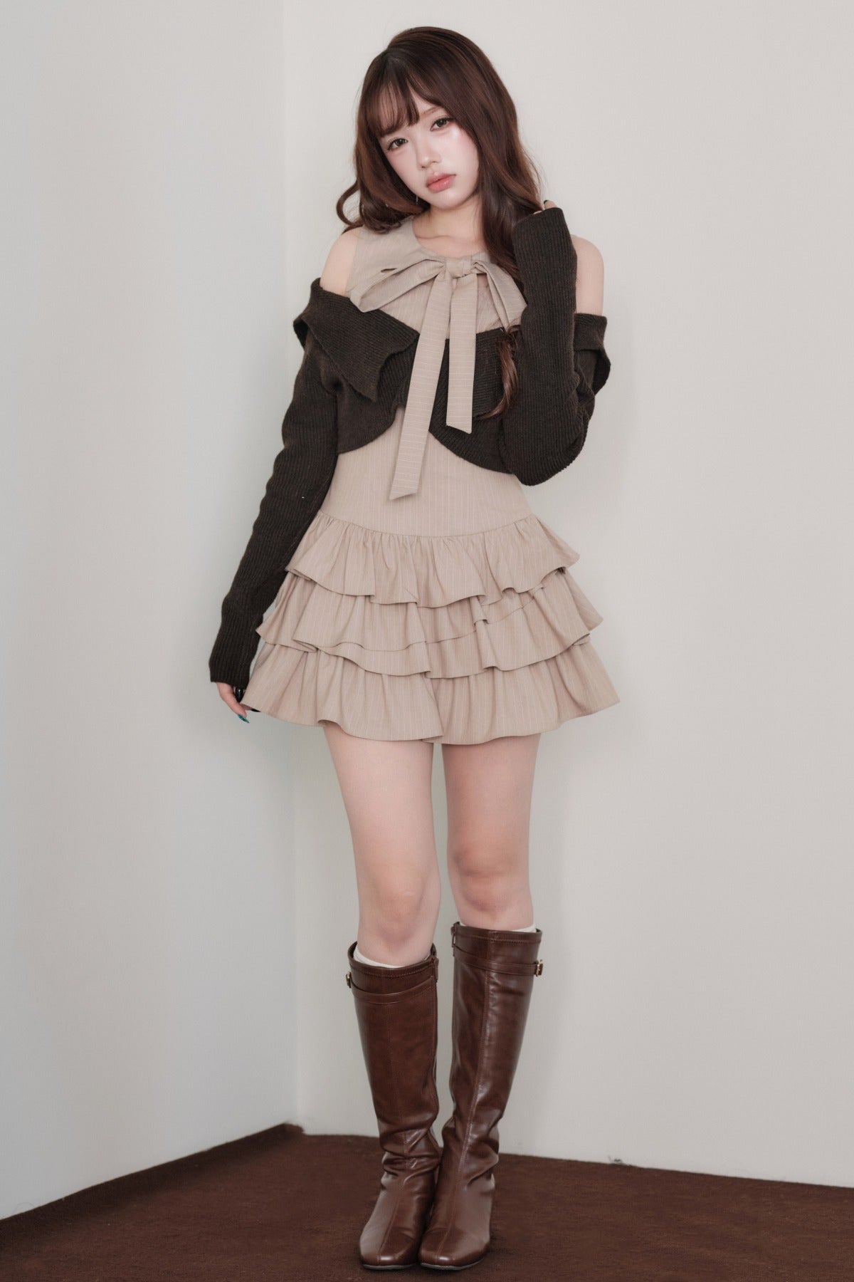 Multi-Layered Knit Top and Dress Set