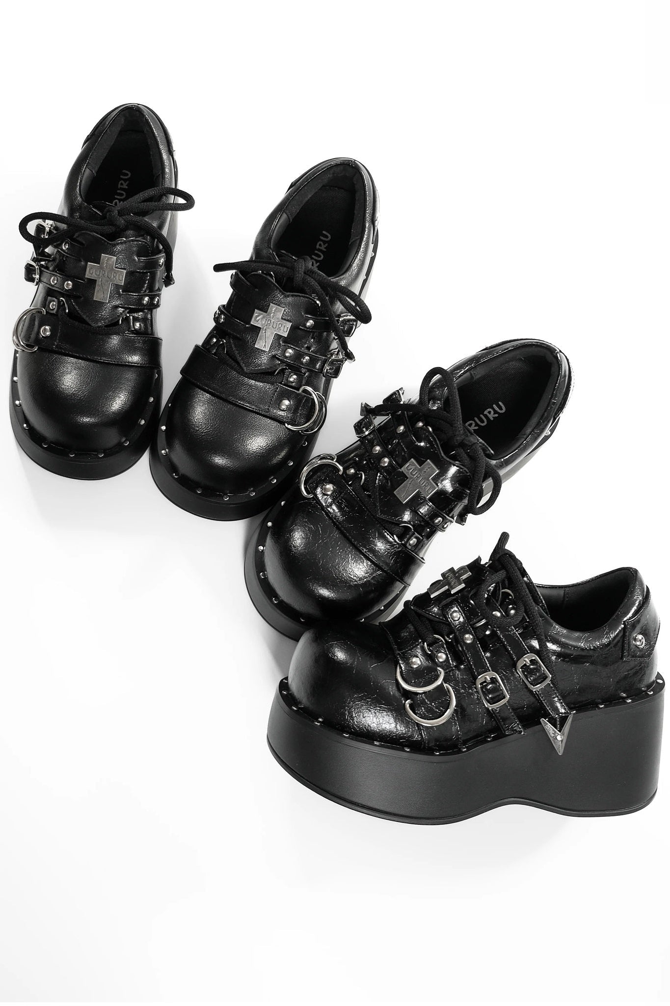 Y2K Punk Thick-Soled Leather Shoes