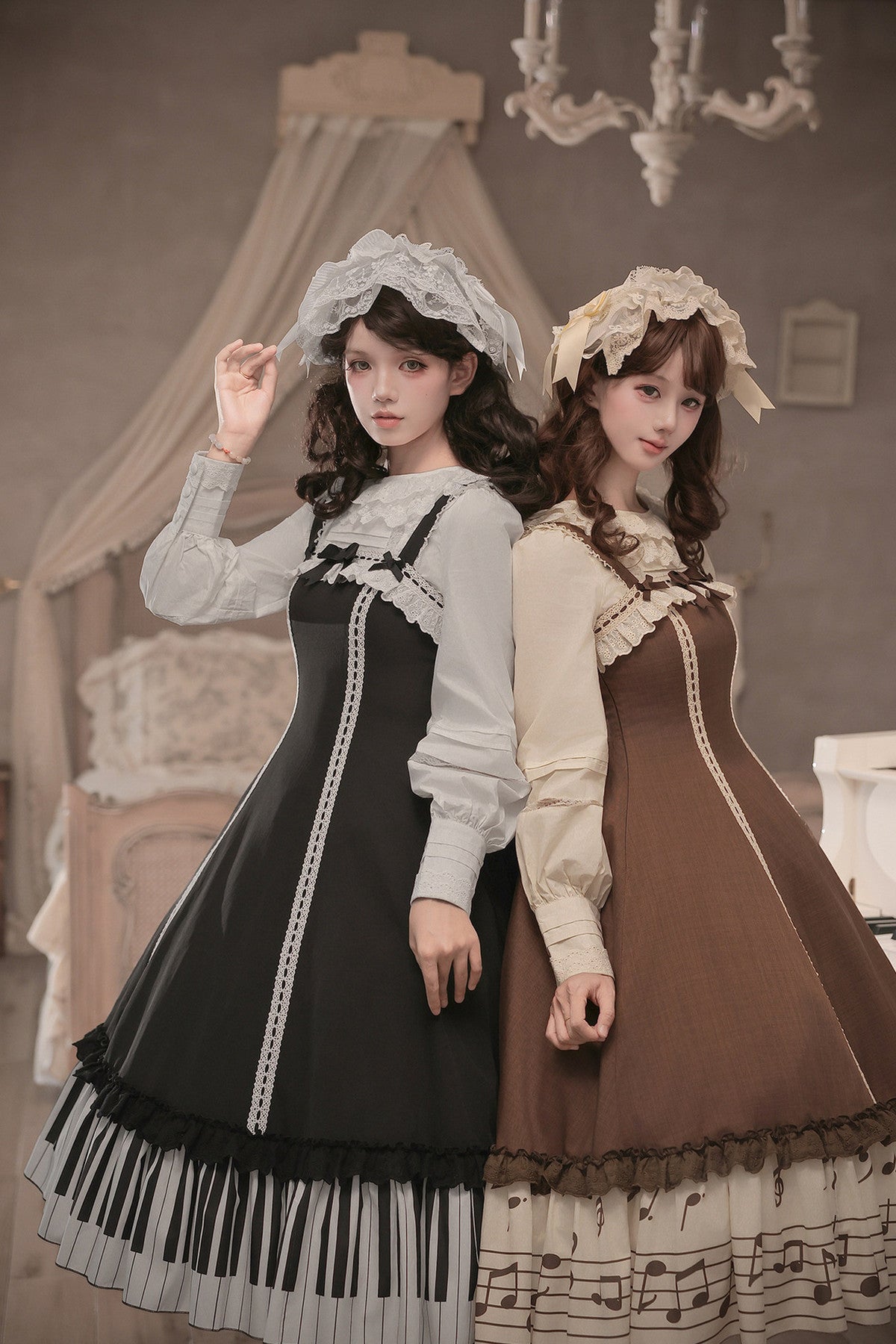Bedrucktes Rüschenkleid- und Hemd-Set