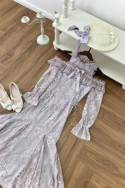 Purple Lace Mermaid Dress